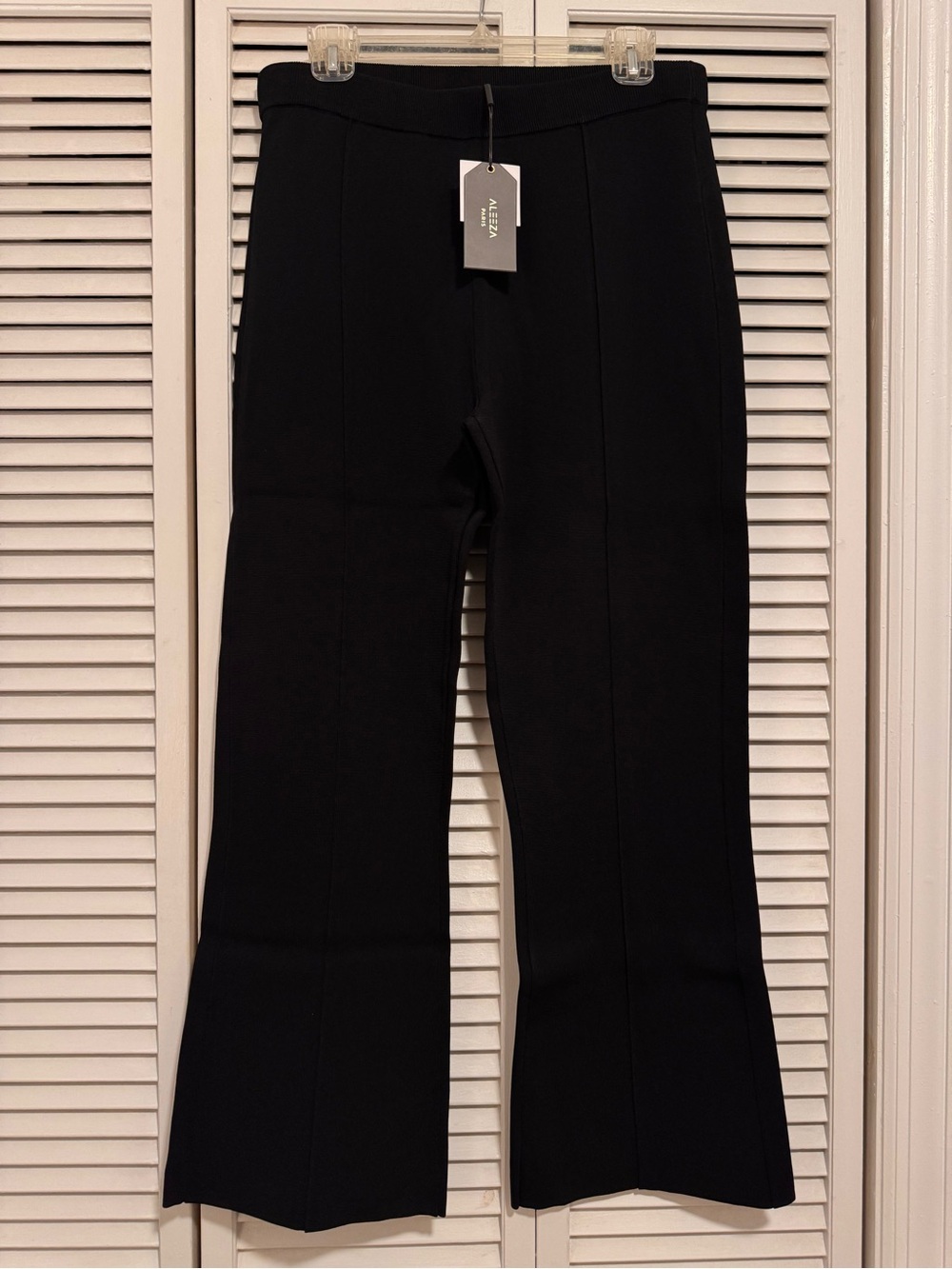 🆕 Aleeza Paris Atelier Knit Black Trousers - Women’s Large - Picture 2 of 10